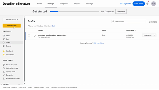 How to send a document for signature on DocuSign? | Flo
